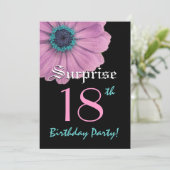 SURPRISE 18th Birthday Sjabloon Pink Daisy Kaart (Staand voorkant)