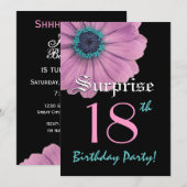 SURPRISE 18th Birthday Sjabloon Pink Daisy Kaart (Voorkant / Achterkant)