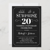 Surprise 20th Wedding Jubileum - Zwart Wit Kaart (Voorkant)