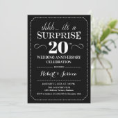 Surprise 20th Wedding Jubileum - Zwart Wit Kaart (Staand voorkant)