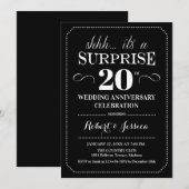Surprise 20th Wedding Jubileum - Zwart Wit Kaart (Voorkant / Achterkant)