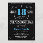 Surprise 21st Birthday Invitation Blue en Black Kaart<br><div class="desc">Verrassend 18e verjaardag Uitnodiging Blauw en Zwarte Typografie. Chalkboard. Zwart-witte achtergrond. Volwassen verjaardag. Mannelijke Mannen of vrouwen: Birthday. Kinder jongen of meisje Lady Teen Teenage Bday Invite. 13e 15e 16e 18e 21e 30e 40e 50e 60e 70e 80e 90e 100e. Elke leeftijd. Voor verdere aanpassing, te klikken gelieve de knoop "van...</div>