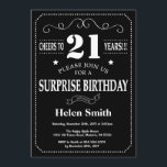 Surprise 21st Birthday Invitation Chalkboard Kaart<br><div class="desc">Verrassend 21ste Birthday Invitation Chalkboard. Zwart-witte achtergrond. Volwassen verjaardag. Mannelijke Mannen of vrouwen: Birthday. Kinder jongen of meisje Lady Teen Teenage Bday Invite. 13e 15e 16e 18e 21e 30e 40e 50e 60e 70e 80e 90e 100e. Elke leeftijd. Voor verdere aanpassing, te klikken gelieve de knoop "van de Aanpassing het"en ons...</div>