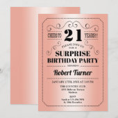 Surprise 21st Verjaardag - Roos Goud Zwart Kaart (Voorkant / Achterkant)