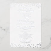 Surprise 25e huwelijksjubileumfeest Zilver Folie Uitnodiging (Voorkant)