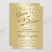 Surprise 25e trouwdag - Goud Kaart (Voorkant / Achterkant)