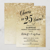 Surprise 25e trouwdag - Goud Kaart (Voorkant / Achterkant)