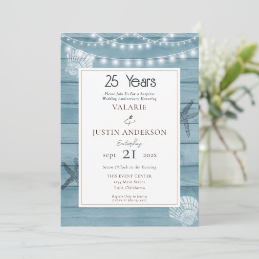 Surprise 25th Anniversary Strand  Kaart (Staand voorkant)