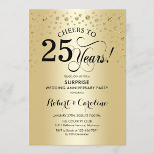 Surprise 25th jubileumviering - Goud Zwart Kaart