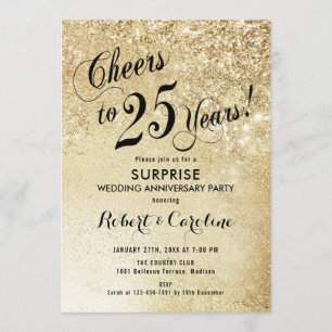 Surprise 25th Wedding Jubileum - Gold Kaart