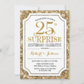 Surprise 25th Wedding Jubileum - Wit Goud Kaart (Voorkant)