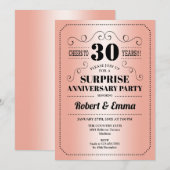 Surprise 30th Anniversary Feest - Koraal Kaart (Voorkant / Achterkant)