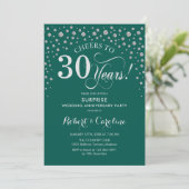 Surprise 30th Anniversary Party - Smaragdgroen Kaart (Staand voorkant)