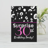SURPRISE 30th Birthday Black Leopard Confetti Kaart (Staand voorkant)