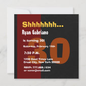 SURPRISE 30th Birthday Modern Black en Gold W569 Kaart (Achterkant)