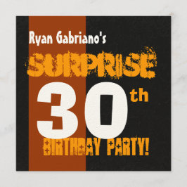 SURPRISE 30th Birthday Modern Black en Gold W569 Kaart