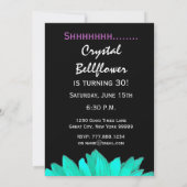 SURPRISE 30th Birthday Party Mint Green Sunflower Kaart (Achterkant)