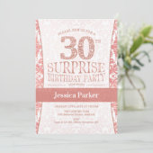 Surprise 30th Birthday Party - Roos Goud Wit Kaart (Staand voorkant)