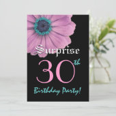 SURPRISE 30th Birthday Sjabloon Pink Daisy Kaart (Staand voorkant)