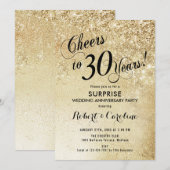 Surprise 30th Wedding Jubileum - Goud Kaart (Voorkant / Achterkant)