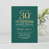 Surprise 30th Wedding Jubileum - Groen Goud Kaart (Staand voorkant)