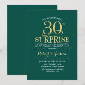 Surprise 30th Wedding Jubileum - Groen Goud Kaart (Voorkant / Achterkant)