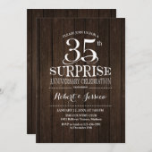 Surprise 35th Wedding Jubileum Wood Kaart (Voorkant / Achterkant)