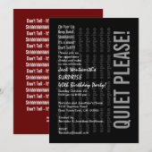 SURPRISE 40th Birthday Black White C321 Kaart (Voorkant / Achterkant)