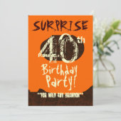 SURPRISE 40th Birthday Brown Ivory Oranje C731 Kaart (Staand voorkant)