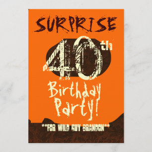 SURPRISE 40th Birthday Brown Ivory Oranje C731 Kaart