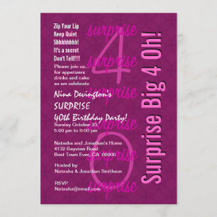 SURPRISE 40th Birthday Hues of Pink F212 Kaart
