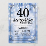 Surprise 40th Birthday Invitation Blue Glitter Kaart<br><div class="desc">Verrassend 40th Birthday Uitnodiging met de Blauwe Lichten van het Koord met de Blauwe Achtergrond van Glitter. Blauwe verjaardag. Volwassen verjaardag. Mannen of vrouwen uitgenodigd. 13e 15e 16e 18e 21e 30e 40e 50e 60e 70e 90e 100e, elke leeftijd. Voor verdere aanpassing, te klikken gelieve de knoop "van de Aanpassing het"en...</div>