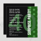 SURPRISE 40th Birthday Modern Green Stars G320 Kaart (Voorkant / Achterkant)