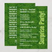 SURPRISE 40th Birthday Modern Green Stars Kaart (Voorkant / Achterkant)