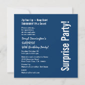 SURPRISE 40th Birthday Modern Navy Blue D459 Kaart (Voorkant)