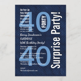 SURPRISE 40th Birthday Modern Royal Blue R602 Kaart