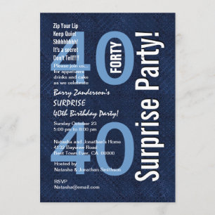 SURPRISE 40th Birthday Modern Royal Blue R602 Kaart