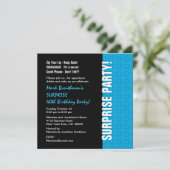 SURPRISE 40th Birthday Modern Turquoise Blue W1435 Kaart (Staand voorkant)