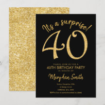 Surprise 40th Birthday Party Invitation