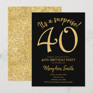 Surprise 40th Birthday Party Invitation Kaart