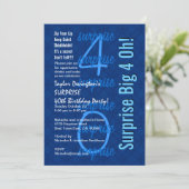 SURPRISE 40th Birthday Shades of Blue F211 Kaart (Staand voorkant)