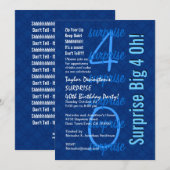 SURPRISE 40th Birthday Shades of Blue F211 Kaart (Voorkant / Achterkant)