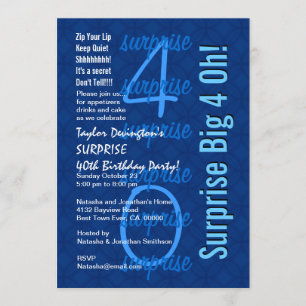 SURPRISE 40th Birthday Shades of Blue F211 Kaart
