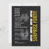 SURPRISE 40th Modern Birthday Black en Gold V001 Kaart (Voorkant)