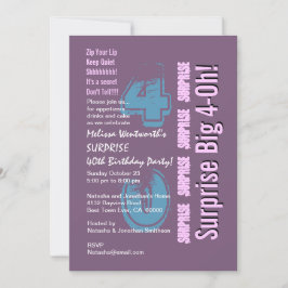 SURPRISE 40th Modern Birthday Paars Kaart