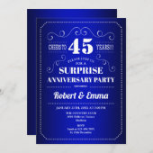 Surprise 45th Jubileum Party - Sapphire Blue Kaart (Voorkant / Achterkant)