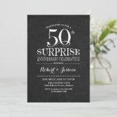 Surprise 50e trouwjubileum krijtbord wit kaart (Staand voorkant)