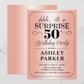 Surprise 50ste verjaardagsfeestje - Roos Gold Kaart (Voorkant / Achterkant)
