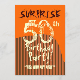 SURPRISE 50th Birthday Brown Ivory Oranje A01 Kaart
