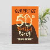 SURPRISE 50th Birthday Brown Ivory Oranje C732 Kaart (Staand voorkant)